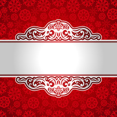 Christmas and New Year vintage greeting card, winter border