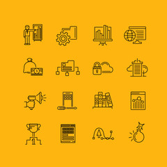 Modern thin line icons set for business