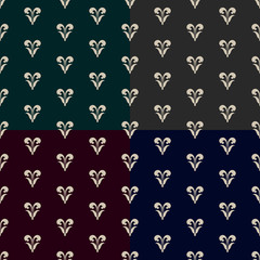 Abstract, geometric backgrounds set, trendy seamless patterns