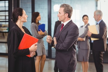 Lawyer interacting with businessman