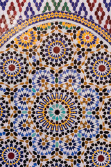 handmade Moroccan style mosaic in round shape