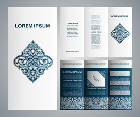 Vintage style brochure and flyer design template with logo