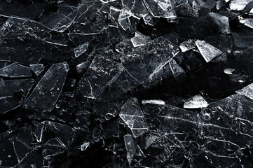 Spring background - meltinh and cracking ice