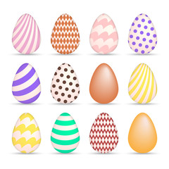 Colorful Easter Egg icons set vector illustration isolated on white background