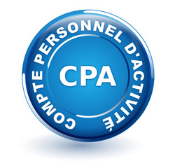 compte personnel d'activité sur bouton rond bleu