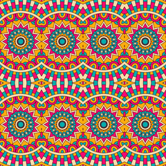 Ethnic floral seamless pattern