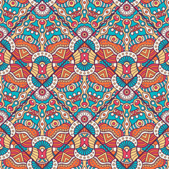 Ethnic floral seamless pattern