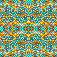 Ethnic floral seamless pattern
