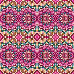 Ethnic floral seamless pattern