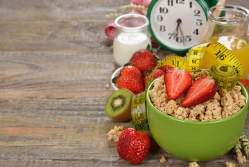 Muesli with strawberries