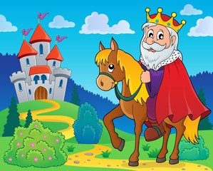 Obraz na płótnie Canvas King on horse theme image 2