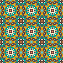 Ethnic floral seamless pattern