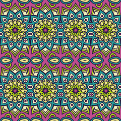 Ethnic floral seamless pattern