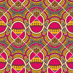 Ethnic floral seamless pattern