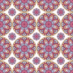 Ethnic floral seamless pattern
