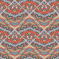 Ethnic floral seamless pattern