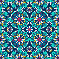 Ethnic floral seamless pattern