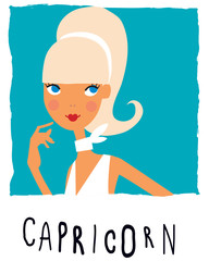 Capricorn girl. Horoscope illustration