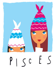 Pisces girl, vector illustration