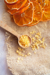 Spa composition with dried oranges and sea salt