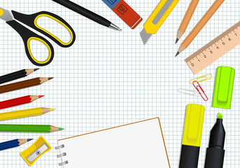 Вектор. Набор канцтоваров