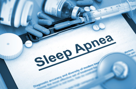 Sleep Apnea, Medical Concept with Pills, Injections and Syringe. Sleep Apnea Diagnosis, Medical Concept. Composition of Medicaments. 3D Render.