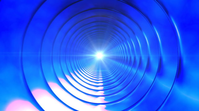 Broadcast Endless Hi-Tech Tunnel, Blue, Industrial, Loopable, 4K