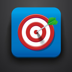 Target symbol icon on blue