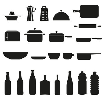 Kitchen Icon Set - Vector Graphics
