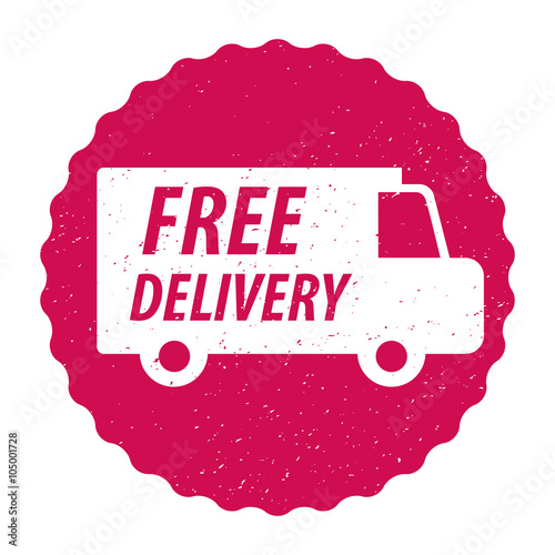 "Free Delivery Sticker" Stock image and royaltyfree vector files on