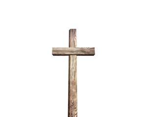 Old brown wooden cross