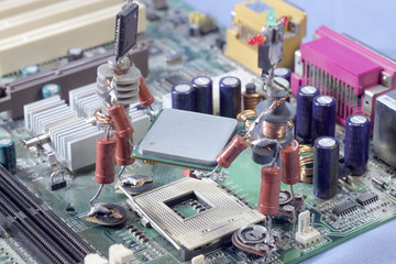 puppet men from old radio components employed computer repair