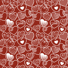 Fun seamless love heart background