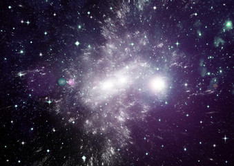 Stars, dust and gas nebula in a far galaxy