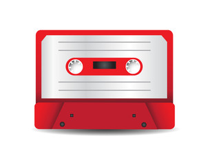 Retro cassette vector icon.