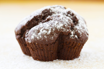 muffin al cacao con zucchero a velo