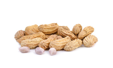 peanuts on white background