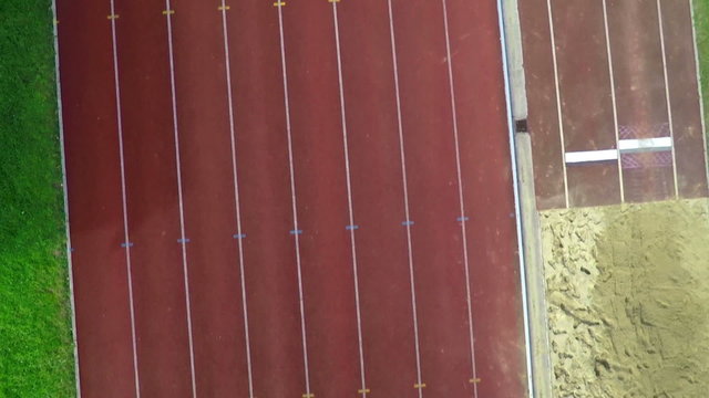 Running track and long jump at a court
