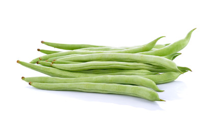 Green beans isolated on a white background.