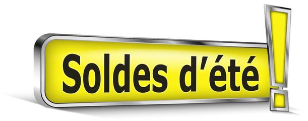Soldes d'été sur panneau jaune