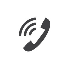 Phone Call icon in  flat style, gray color white background