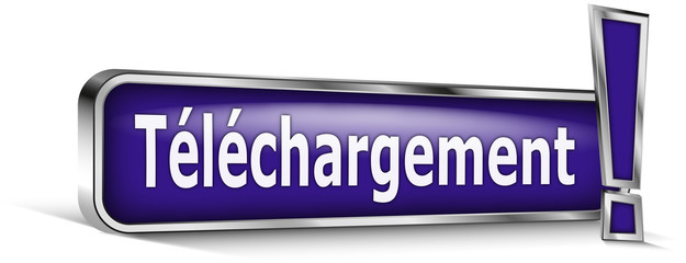 Fototapeta premium Téléchargement sur panneau bleu