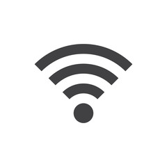 Wifi icon in  flat style, gray color white background