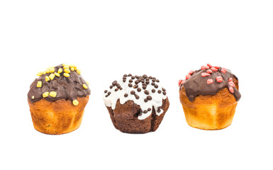 muffins with icing isolated