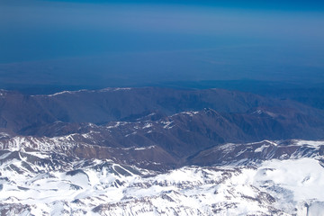 The mountain's  view from air 