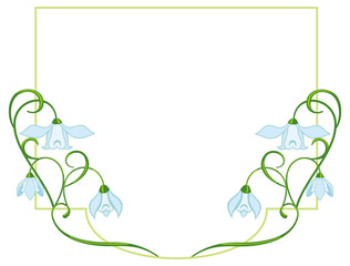 Color frame with blue flowers