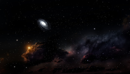 Fototapeta na wymiar Space background with nebula, stars and galaxy.