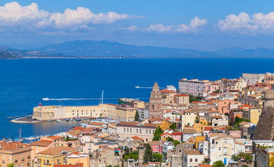 Cityscape of Gaeta resort town in summertime