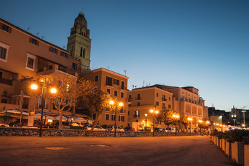 Fototapeta na wymiar Cityscape of old Gaeta town with Bell tower