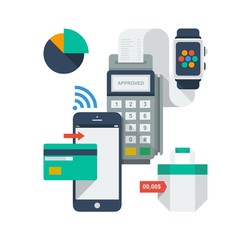 mobile payment, vetor technology elements